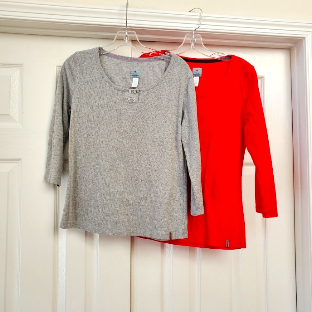 Jane & Bleeker Red Gray Pajama Tops